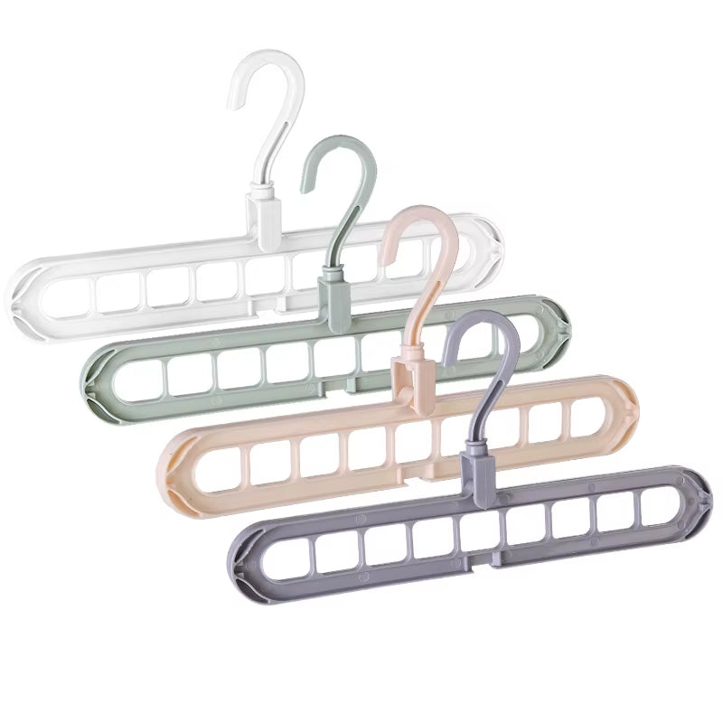 9 Hole Space Saving Magic 360 Rotating Plastic Hanger Multi-Function Folding
