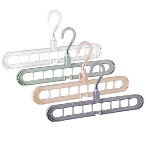 9 Hole Space Saving Magic 360 Rotating Plastic Hanger Multi-Function Folding