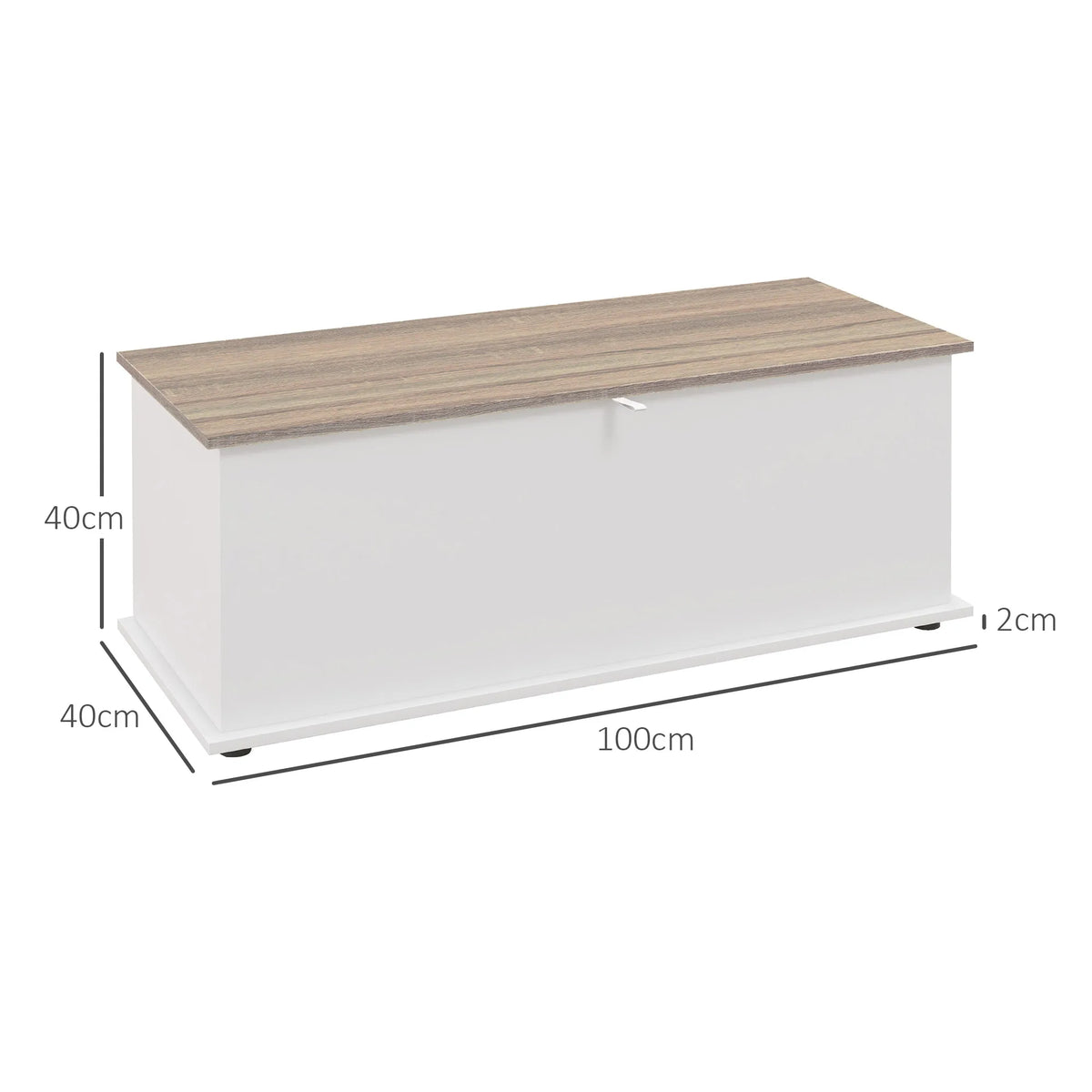 Storage Chest with Lid Max. Load 120 Kg for Bedroom Living Room 100X40X40 Cm Natural and White