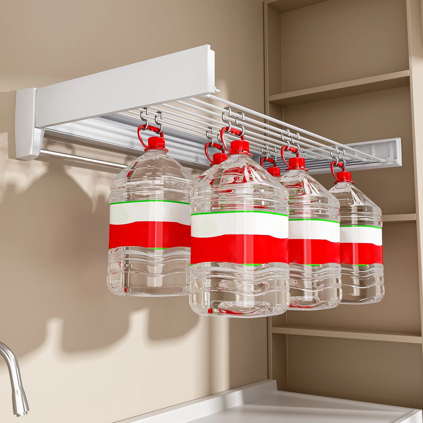 Séchoir À Linge Mural Rétractable Et Pliable En Aluminium De 70/100 Cm, Supporte Jusqu'À 60 Lb, Idéal Pour Les Chambres, Les Balcons Et Les Salles De Bain