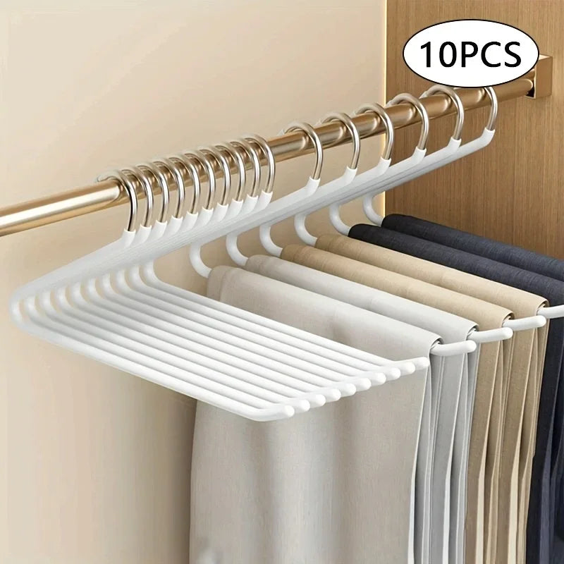 Cintre Pour Pantalons En Forme De Z D'Oie Peu Encombrant, 10 Pièces, Matériau Métallique Durable, Rangement Multifonctionnel Pour Pantalons, Fournitures Ménagères