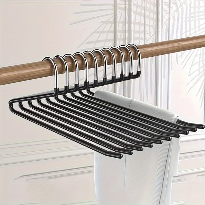 Cintre Pour Pantalons En Forme De Z D'Oie Peu Encombrant, 10 Pièces, Matériau Métallique Durable, Rangement Multifonctionnel Pour Pantalons, Fournitures Ménagères
