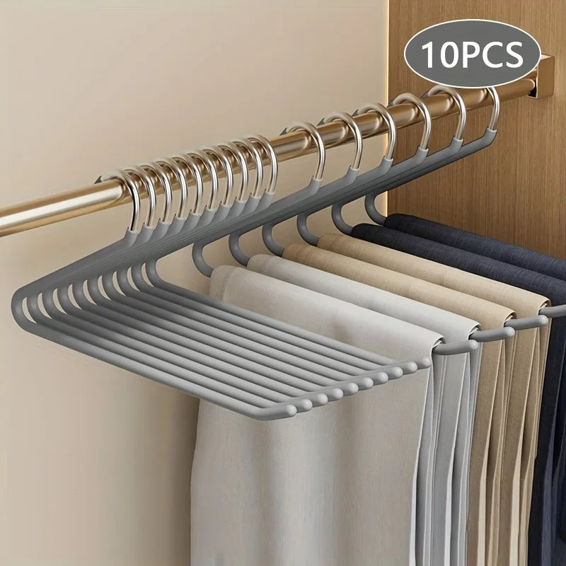 Cintre Pour Pantalons En Forme De Z D'Oie Peu Encombrant, 10 Pièces, Matériau Métallique Durable, Rangement Multifonctionnel Pour Pantalons, Fournitures Ménagères