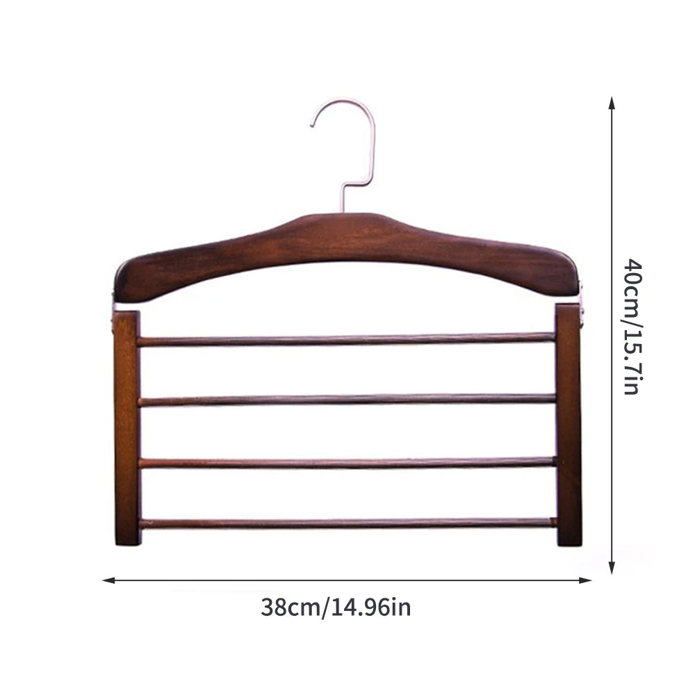Porte-Pantalons Multifonctionnel En Bois Massif, Cintre Pour Pantalons Multicouche, Artefact De Rangement Domestique, Écharpe, Support De Rangement Pour Garde-Robe