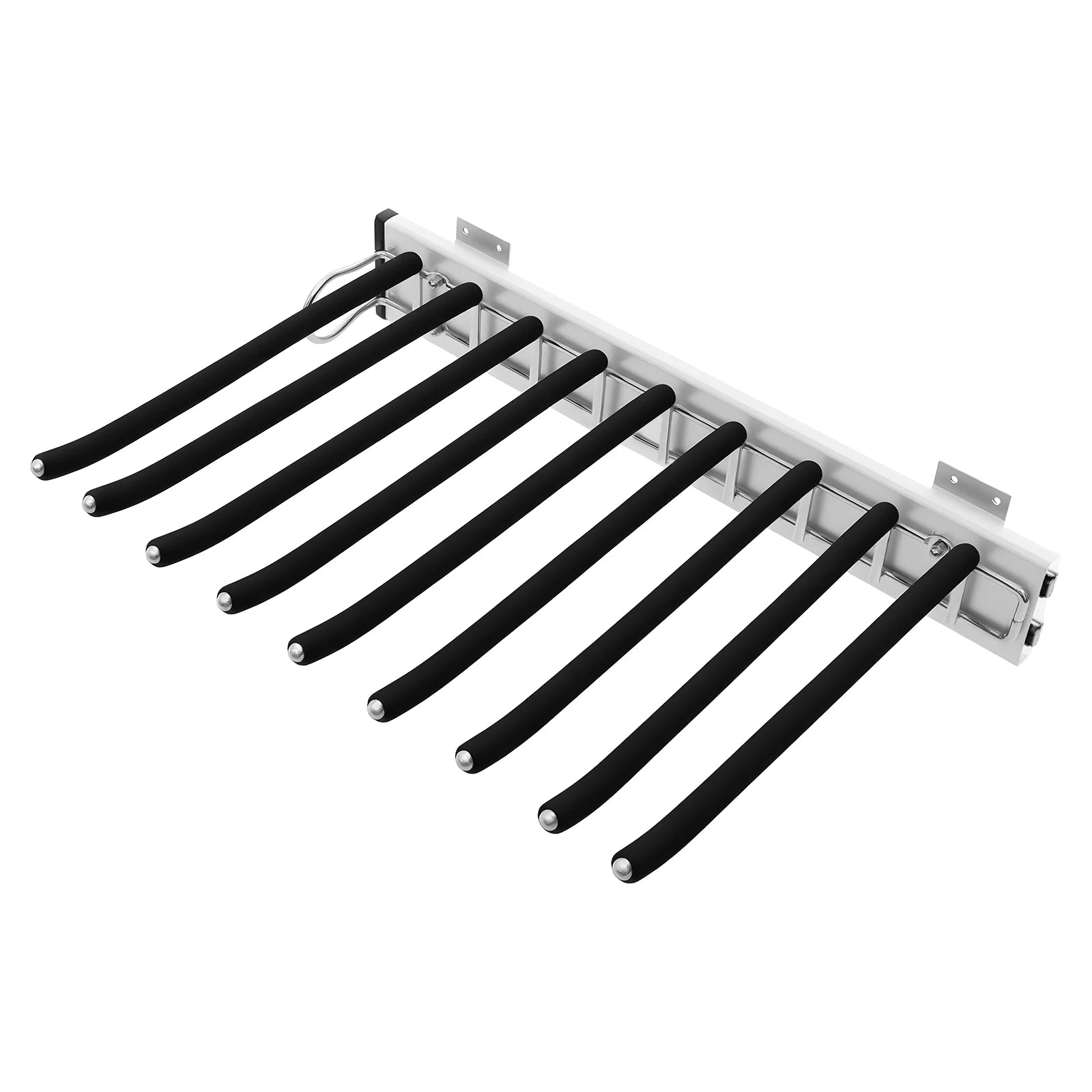 Porte-Pantalons Extractible 46X32,5 Cm, Porte-Pantalons Coulissant Mural, Cintre Pour Pantalons Monté Sur Le Côté À 9 Tiges, Capacité De Charge Maximale 14-16 Kg