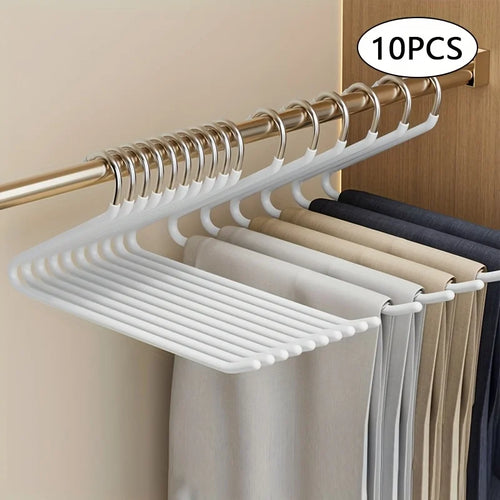 Cintre Pour Pantalons En Forme De Z D'Oie Peu Encombrant, 10 Pièces, Matériau Métallique Durable, Rangement Multifonctionnel Pour Pantalons, Fournitures Ménagères